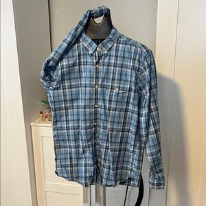 Lucky Brand Plaid Blue Button-Down Shirt